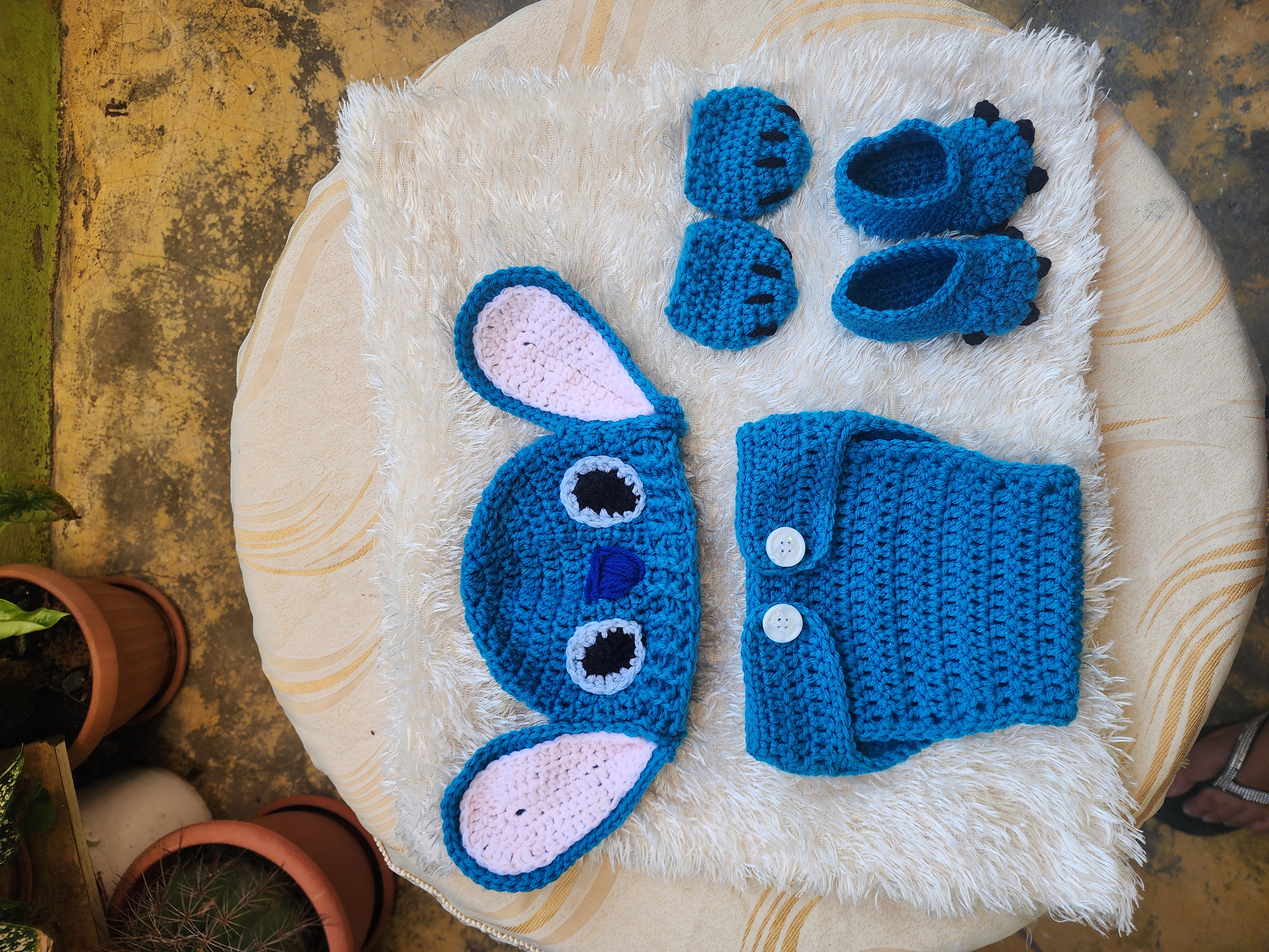 Conjunto Stitch con cubrepañal