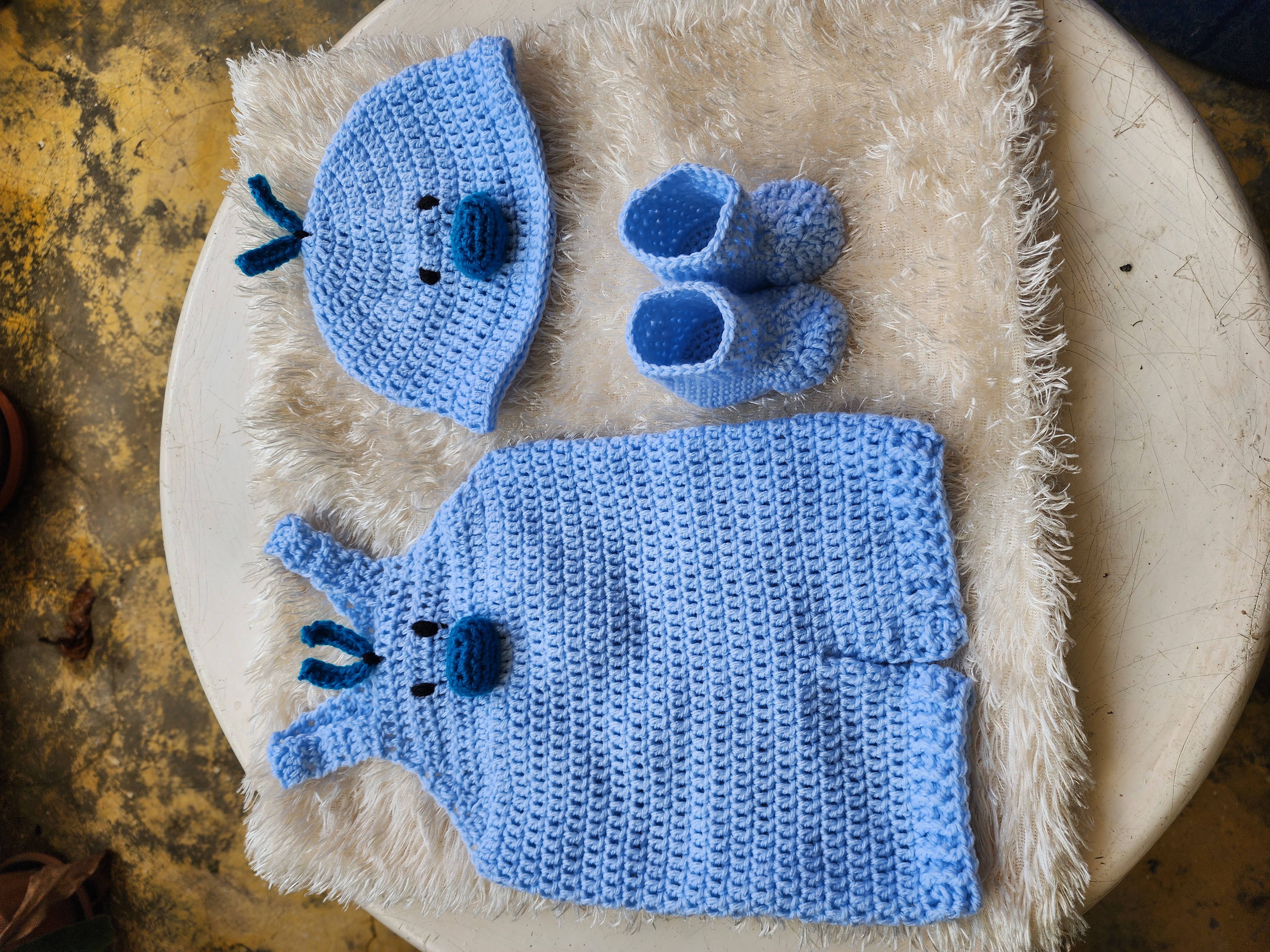 Set de pollito azul